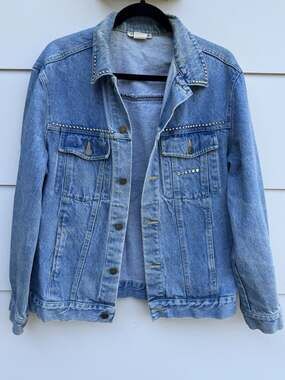 I. Magnin Vintage Denim Jean Jacket Women’s Medium Western Boho Jewels